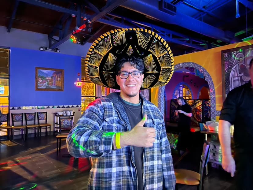 Argel Hernandez Amaya wearing sombraro, smiling